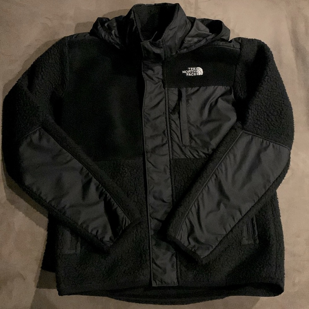NORTH FACE Snap up Fleece Jacket Boys L (12) Black